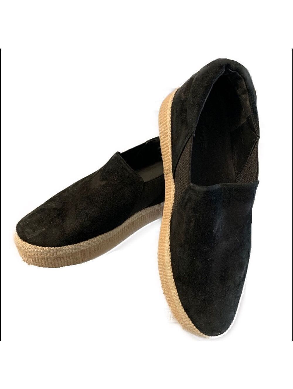 Vince Wilden Platform Espadrille Black Suede Sz 7